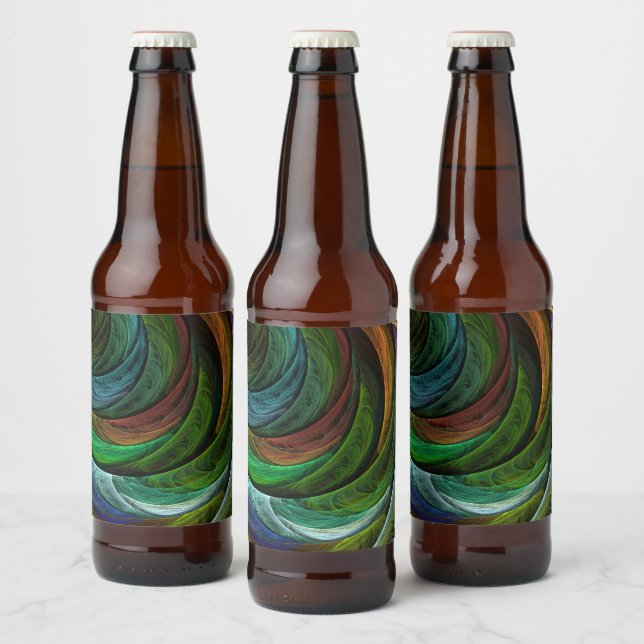 Colour Glory Modern Abstract Art Pattern Elegant Beer Bottle Label (Bottles)