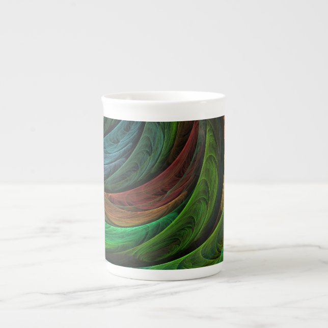 Colour Glory Modern Abstract Art Pattern Elegant Bone China Mug (Front)