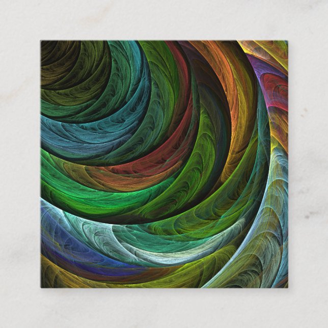 Colour Glory Modern Abstract Art Pattern Elegant Enclosure Card (Front)