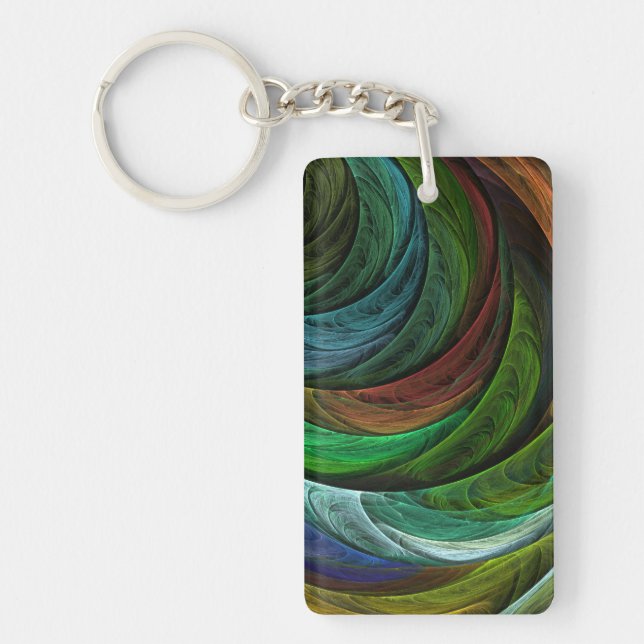 Colour Glory Modern Abstract Art Pattern Elegant Key Ring (Front)