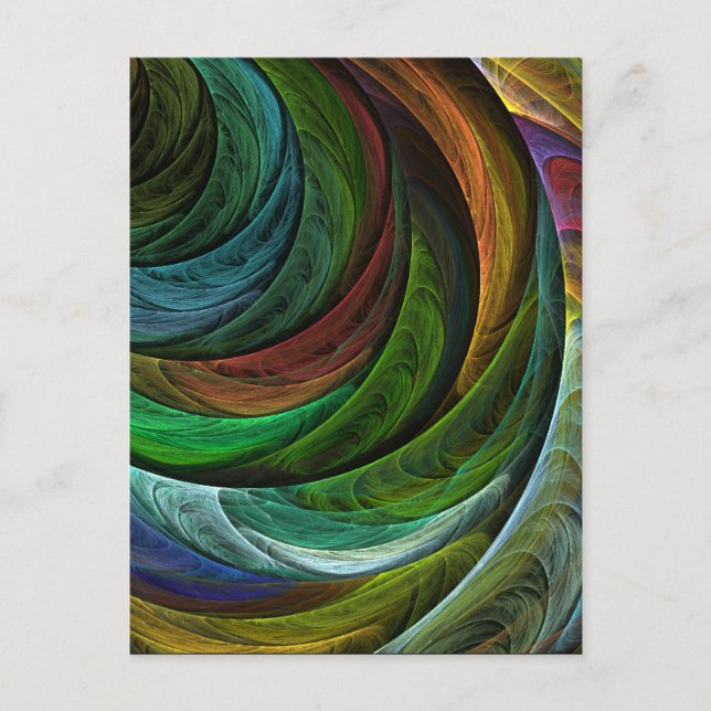 Colour Glory Modern Abstract Art Pattern Elegant Postcard (Front)