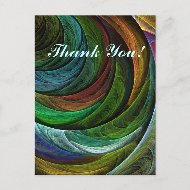 Colour Glory Modern Abstract Art Pattern Elegant Postcard (Front)