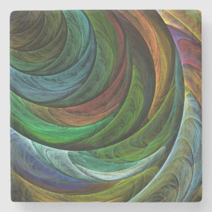 Colour Glory Modern Abstract Art Pattern Elegant Stone Coaster