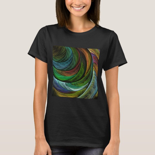 Colour Glory Modern Abstract Art Pattern Elegant T-Shirt (Front)