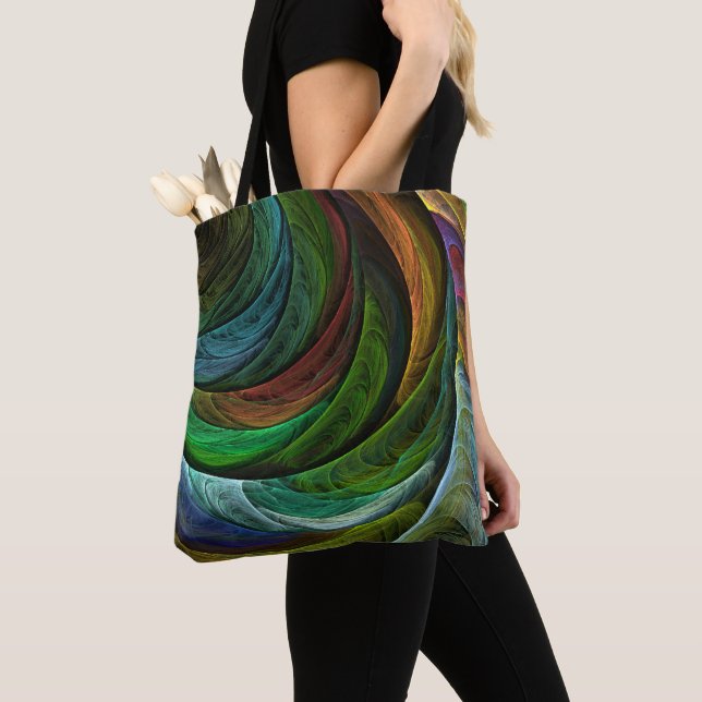 Colour Glory Modern Abstract Art Pattern Elegant Tote Bag (Close Up)