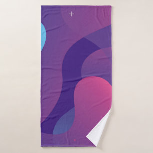 Colour gradient background design. Abstract geomet Bath Towel