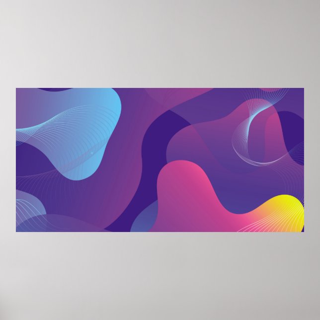 Colour gradient background design. Abstract geomet Poster (Front)