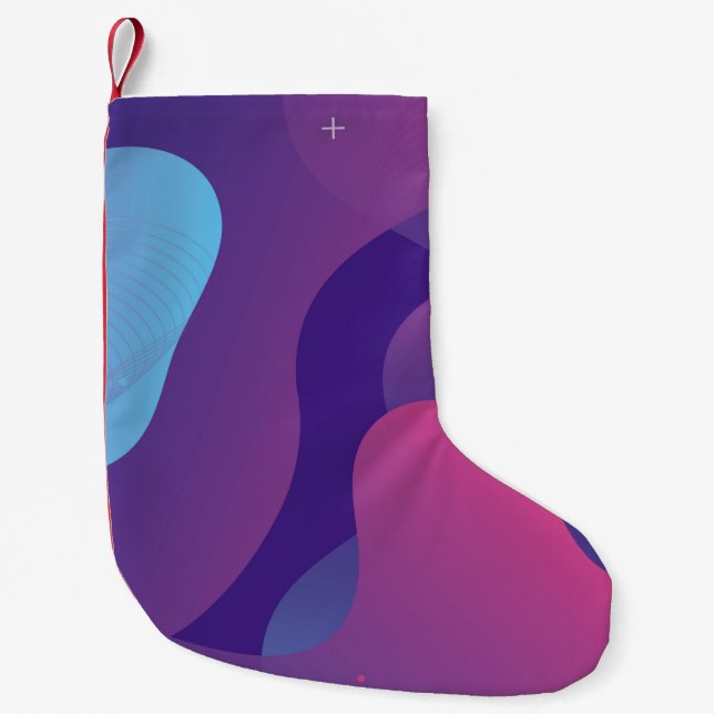 Colour gradient background design. Abstract geomet Small Christmas Stocking (Front)