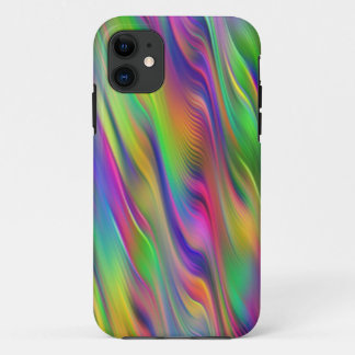 Colour Gradients Shine Waves - violet pink green iPhone 11 Case