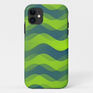 Colour Gradients Waves - green iPhone 11 Case