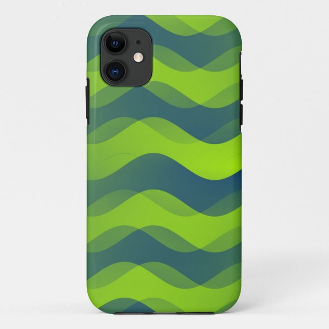 Colour Gradients Waves - green Case-Mate iPhone Case (Back)
