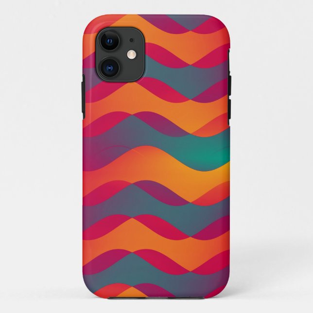 Colour Gradients Waves - orange pink green Case-Mate iPhone Case (Back)