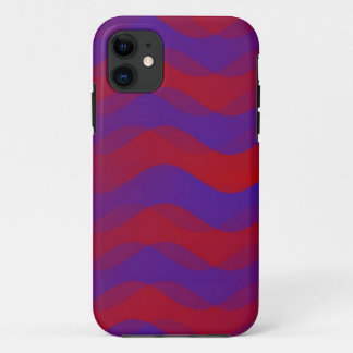 Colour Gradients Waves - red violet iPhone 11 Case