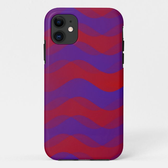 Colour Gradients Waves - red violet Case-Mate iPhone Case (Back)