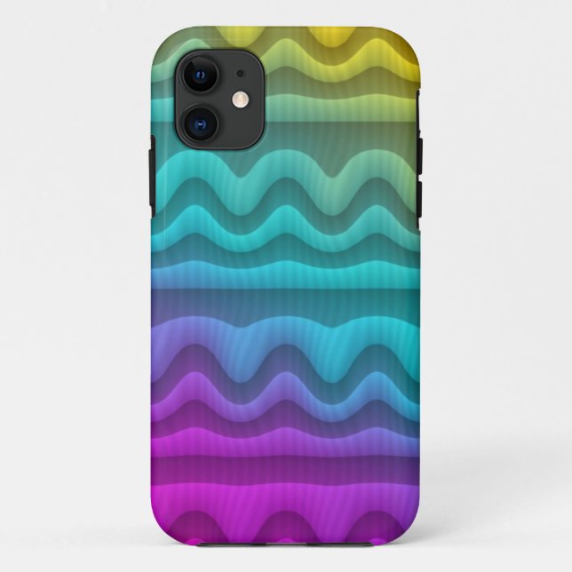 Colour Gradients Waves & Stripes - yellow blue pin Case-Mate iPhone Case (Back)