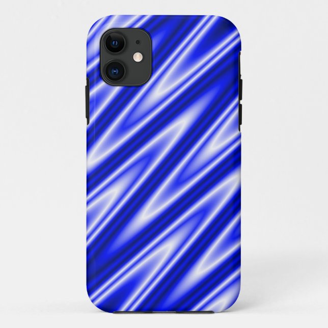 Colour Gradients ZigZag Stripes - blue Case-Mate iPhone Case (Back)