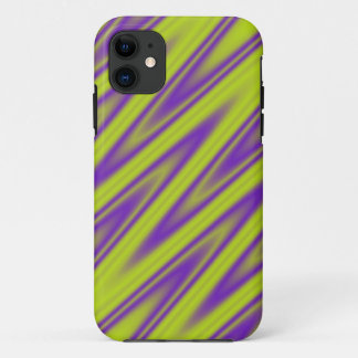 Colour Gradients ZigZag Stripes - green violet iPhone 11 Case