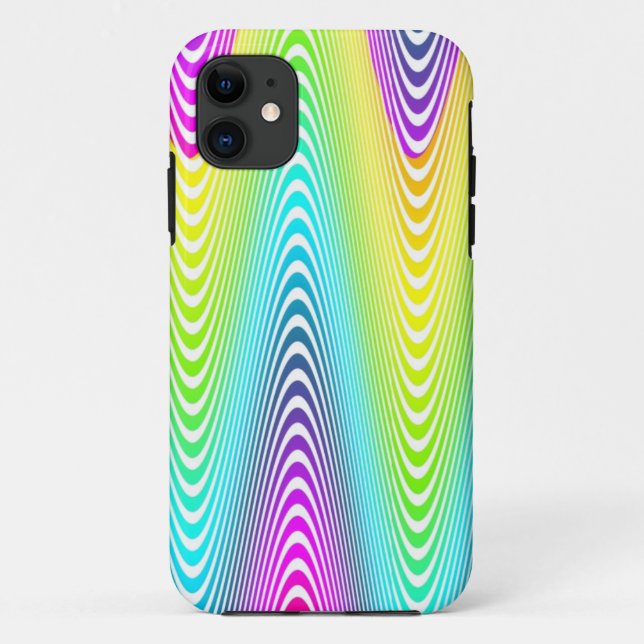 Colour Gradients ZigZag Waves - yellow blue pink Case-Mate iPhone Case (Back)