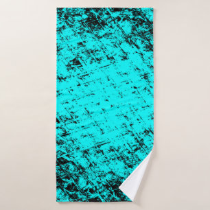 Colour grunge turquoise background. Halftone eleme Bath Towel