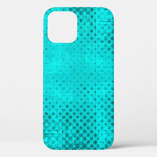 Colour grunge turquoise background. Halftone eleme iPhone 12 Case