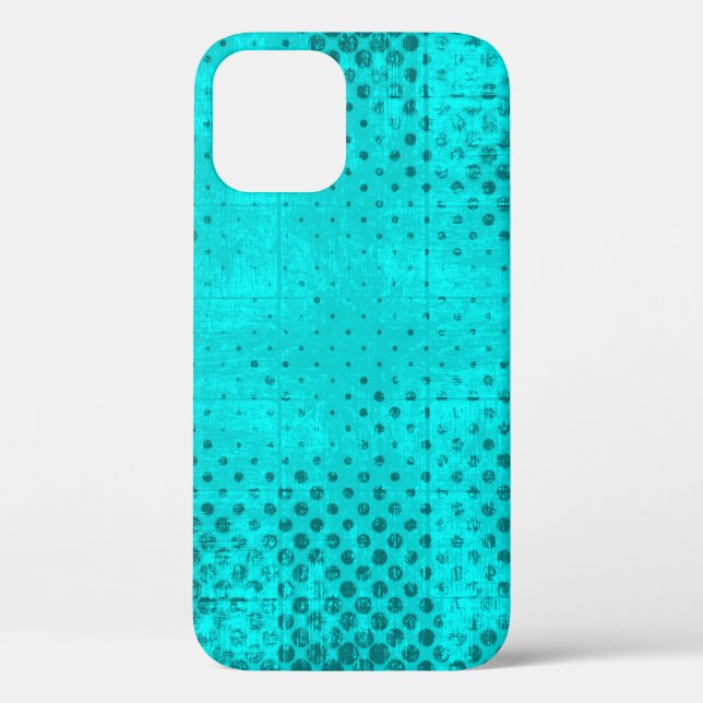 Colour grunge turquoise background. Halftone eleme Case-Mate iPhone Case (Back)