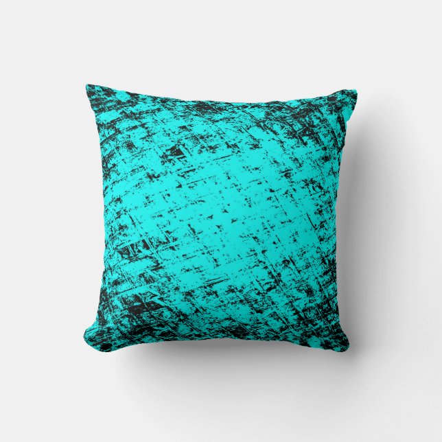 Colour grunge turquoise background. Halftone eleme Cushion (Front)