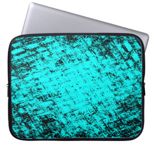 Colour grunge turquoise background. Halftone eleme Laptop Sleeve