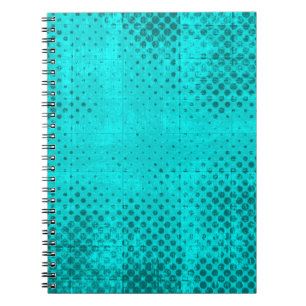 Colour grunge turquoise background. Halftone eleme Notebook