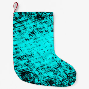 Colour grunge turquoise background. Halftone eleme Small Christmas Stocking