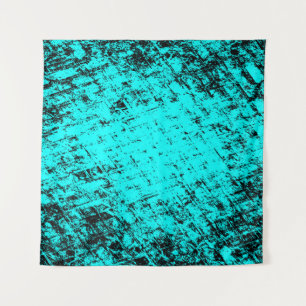 Colour grunge turquoise background. Halftone eleme Tapestry