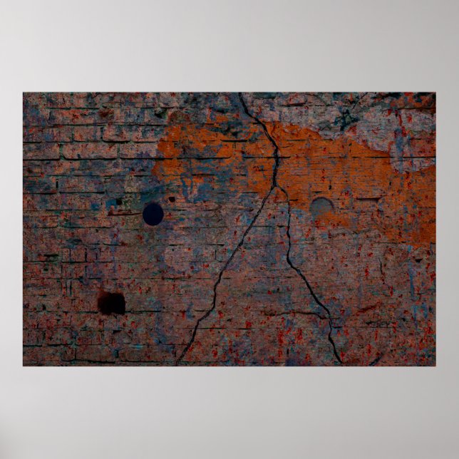 Colour grunge wall background. Various colour patt Poster (Front)