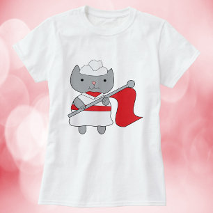 Colour Guard Cat Red White T-Shirt