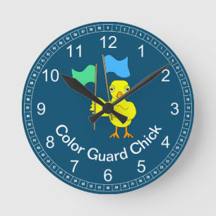 Colour Guard Chick Round Clock