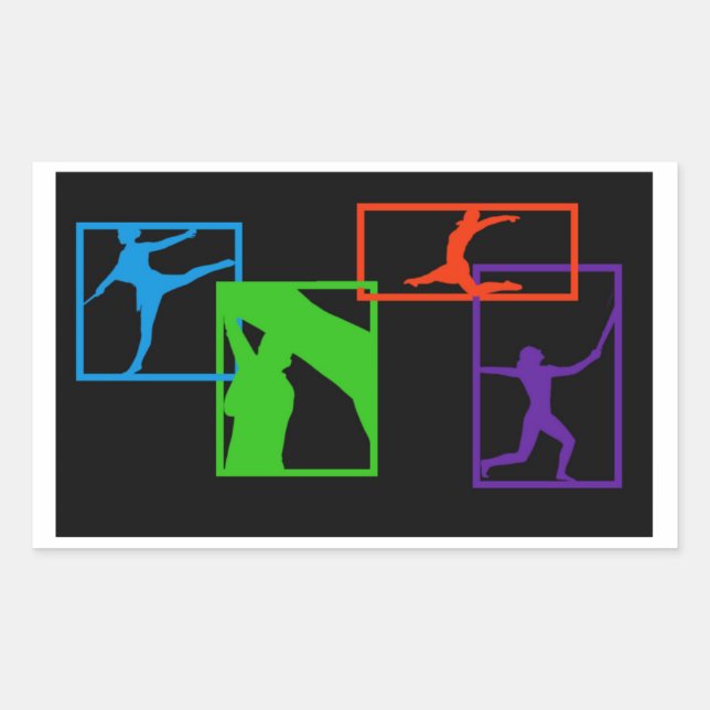Colour Guard collage Rectangular Sticker (Front)