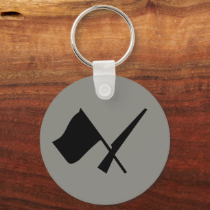 Colour Guard Flag And Rifle Button Keychain