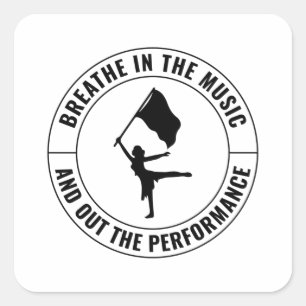 Colour Guard Flag Corps Dance Marching Band Studen Square Sticker
