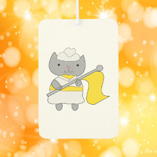 Colour Guard Grey Cat Yellow White Car Air Freshener