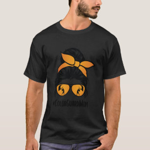 Colour Guard Mum messy bun Marching Band School Mu T-Shirt