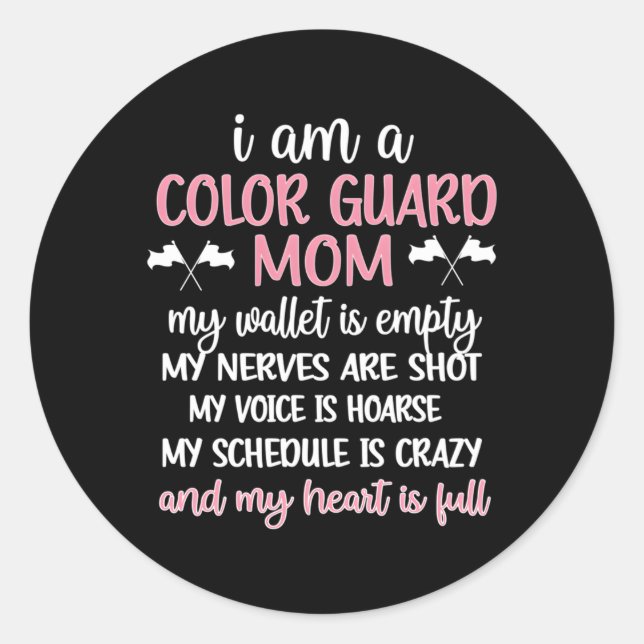 Colour Guard Mum Of A Colour Guard Member Mama Classic Round Sticker (Front)