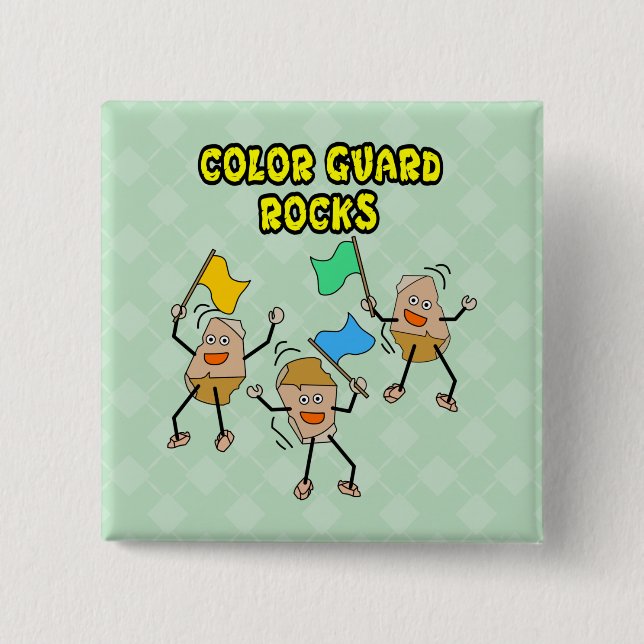 Colour Guard Rocks 15 Cm Square Badge (Front)