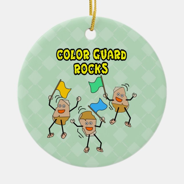Colour Guard Rocks Ceramic Ornament (Front)