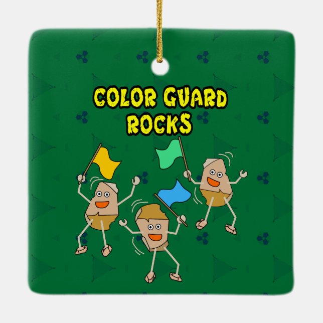 Colour Guard Rocks Ceramic Ornament (Back)