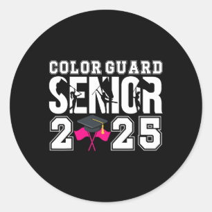 Colour Guard Senior 2025 Cl Of 2025 Senior Colour Classic Round Sticker