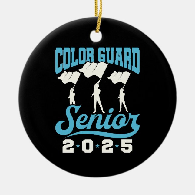 Colour Guard Senior 2025 Class Flags Graduation Ceramic Ornament (Front)