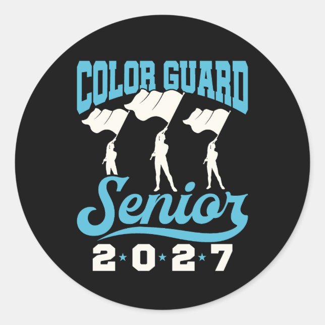 Colour Guard Senior 2027 Classic Round Sticker (Front)