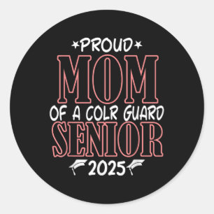 Colour Guard Senior Mum Cl Of 2025 Graduation Funn Classic Round Sticker