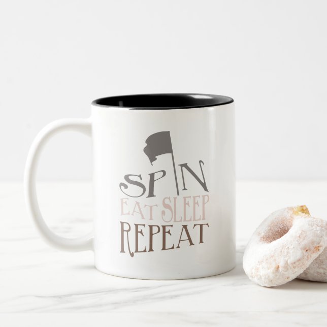 Colour Guard Spin Eat Sleep Repeat Coffee Mug (With Donut)