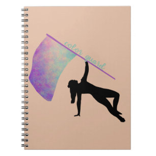 Colour Guard with Flag - purple/green Notebook