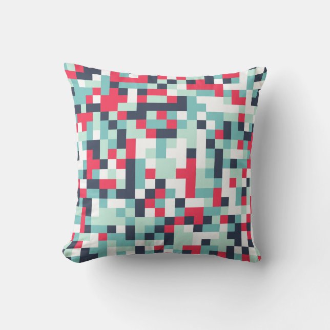 Colour Halftone Background. Abstract Multicolor Te Cushion (Front)