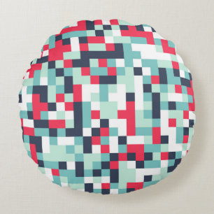 Colour Halftone Background. Abstract Multicolor Te Round Cushion